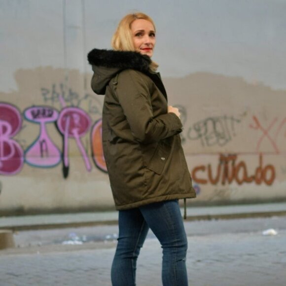 Warm Army Green Coat - Picture 4 of 5